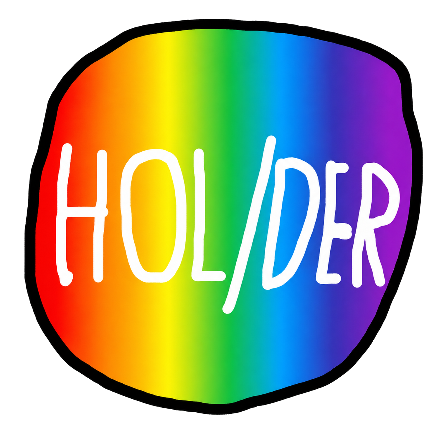 HOL/DER logo — a rainbow blob with HOL/DER written across it